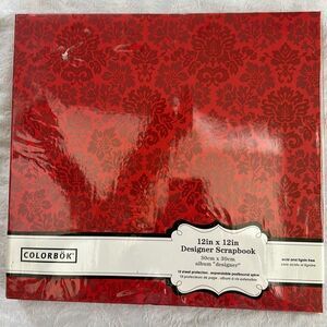 Scrapbook Expandable Album 12x12 Colorbok Red Bundle with Stickers